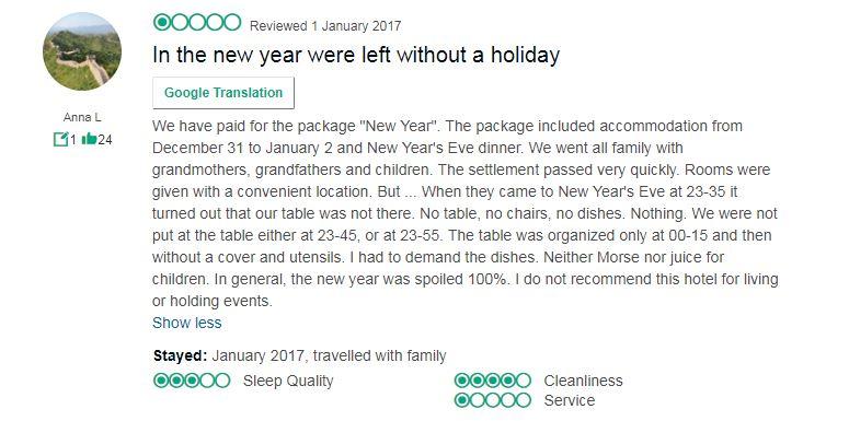  Guests have slammed the hotel in scathing online reviews