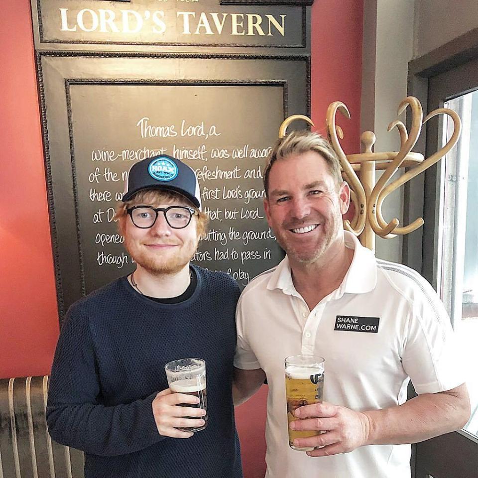  The pair looked like they were in good spirits as they enjoyed a pint together