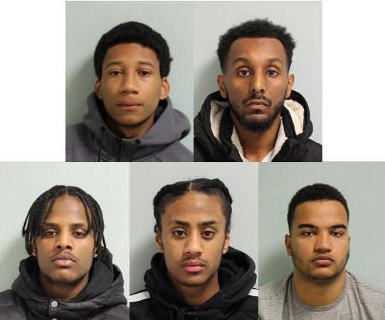  Five members of the 1011 gang - Rhys Herbert, 17, Yonas Girma, 21, Micha Bedeau, 19, Jordan Bedeau, 17, Isaac Marshall, 18 - were jailed over a planned machete attack on a rival group