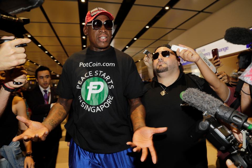  Dennis Rodman has arrived in Singapore for the historic meeting between Trump and Kim