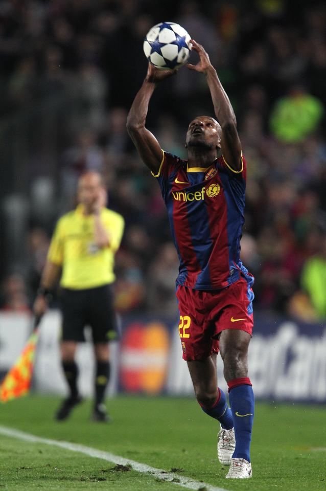  Eric Abidal was guilty of a poor throw that cost Barcelona a goal in the 2011 Champions League final