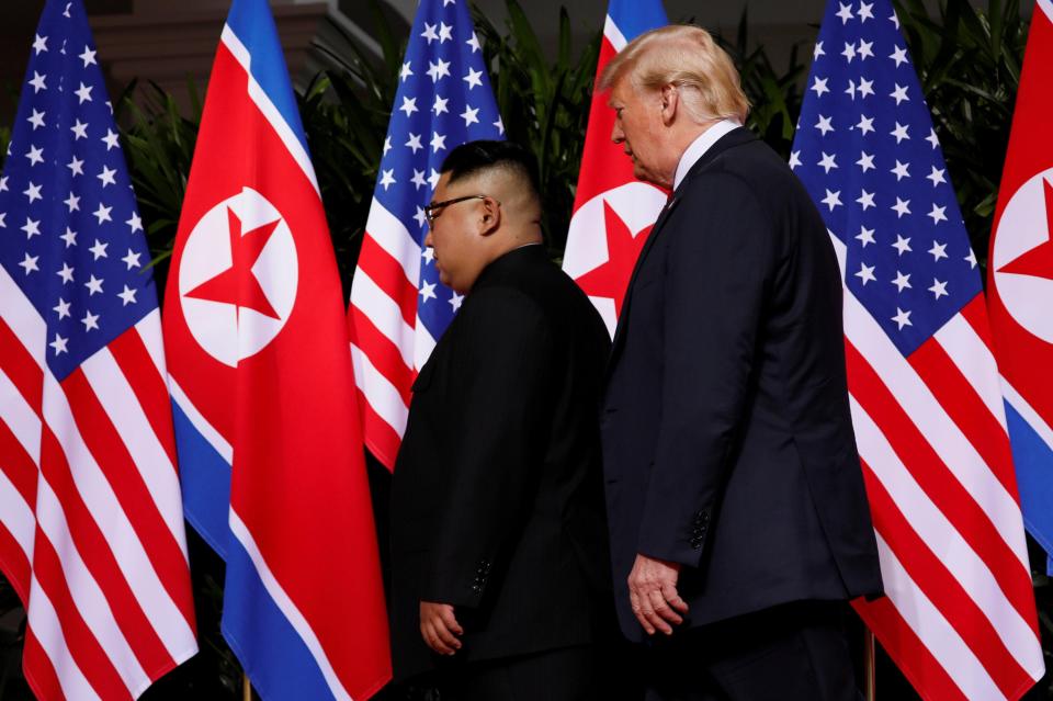  Trump puts his hand on Kim’s back and and ushers him off again, which is taking ownership of the space