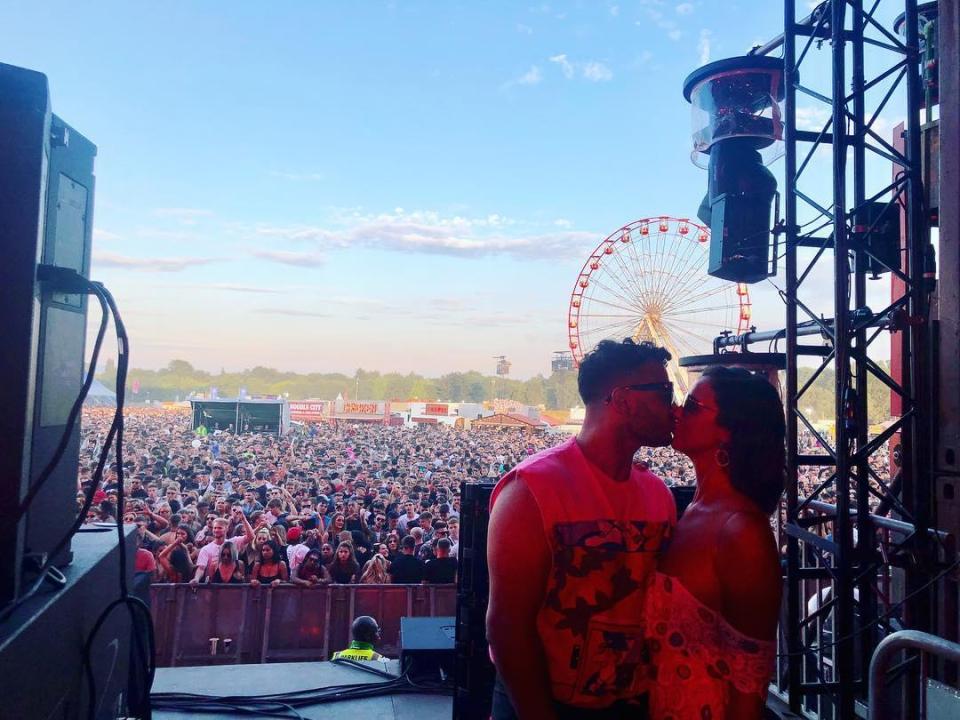  Lucy recently posted a snap of the couple kissing at Parklife festival