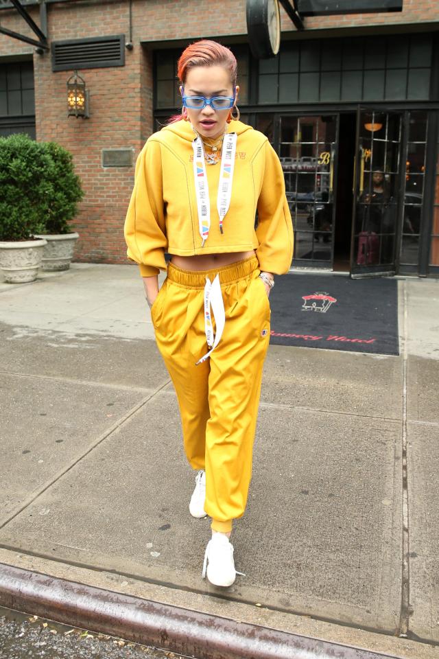  Rita opted for a bright yellow outfit for her recent outing in New York