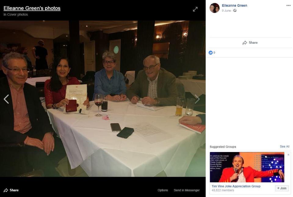  Gordon Nardell was pictured having dinner with an activist under investigation, Elleanne Green, in a London restaurant earlier this year. She made the photo her cover picture just last week