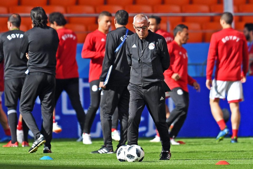  Egypt boss Hector Cuper leads training for the African underdogs