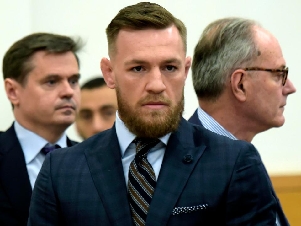 Connor McGregor appeared at Brooklyn Criminal Court today over an attack on UFC fighters on a bus