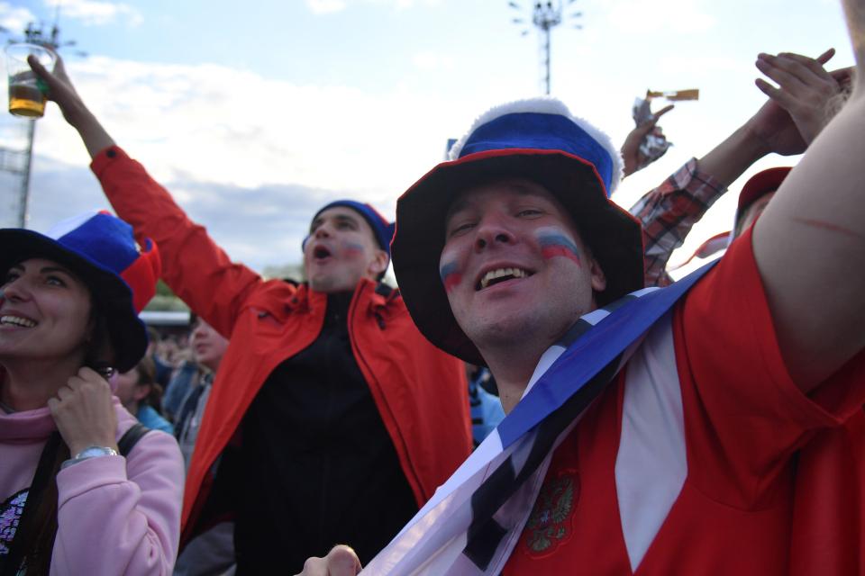  Russia fans celebrated before, during and after the win