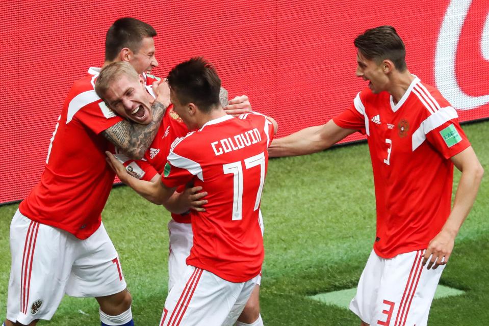  Russia have scored eight goals in just two group stage matches