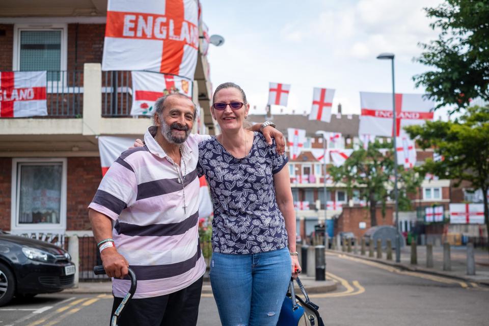  The entire Kirby Estate in Bermondsey, London, has been decked out with St George's flags