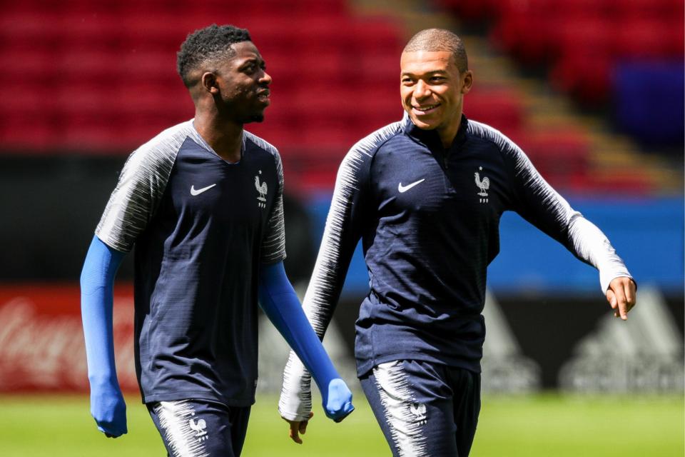  French duo Kylian Mbappe and Ousmane Dembele will be vying to start against the Socceroos