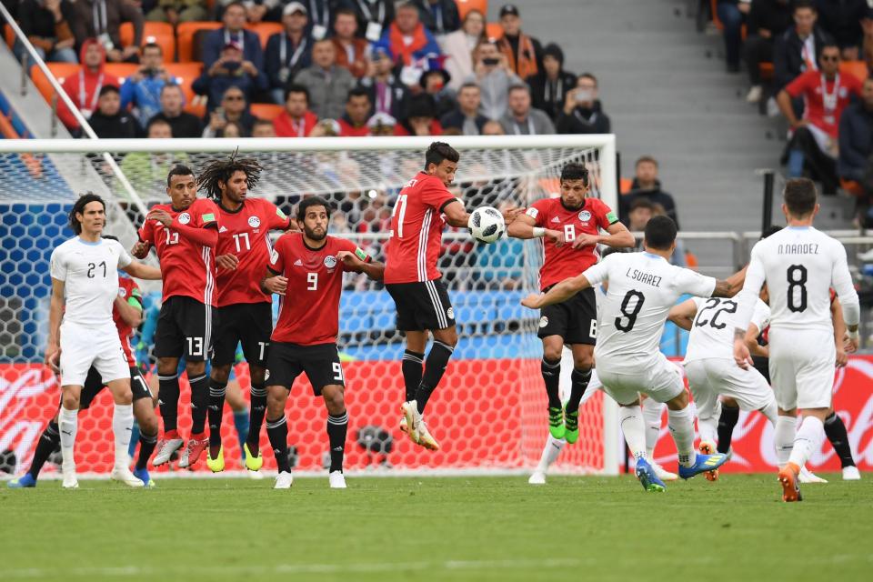  Luis Suarez was a frustrated figure for Uruguay in their World Cup opener against Egypt