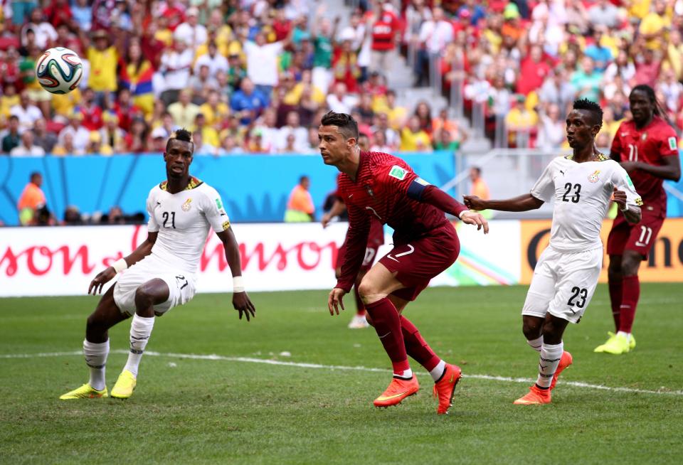  Cristiano Ronaldo gives Portugal the lead against Ghana in 2014