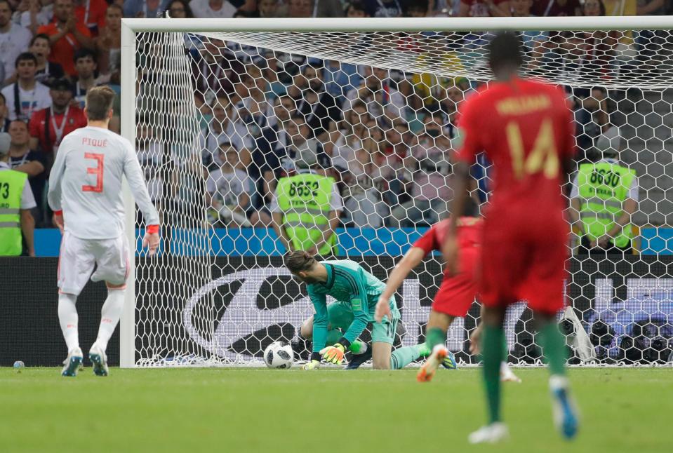  David De Gea made a shock blunder as Portugal took a 2-1 lead in Sochi