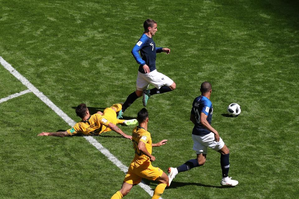 Antoine Griezmann was brought down just inside the box, claimed VAR