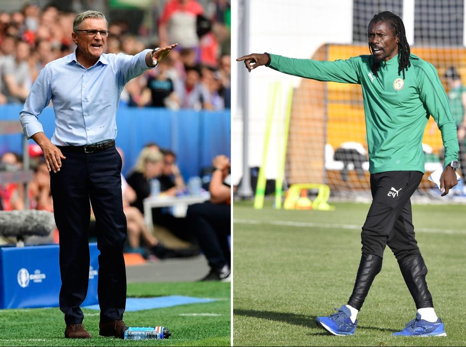  Poland chief Adam Nawalka and Senegal boss Aliou Cisse can't afford to lose today