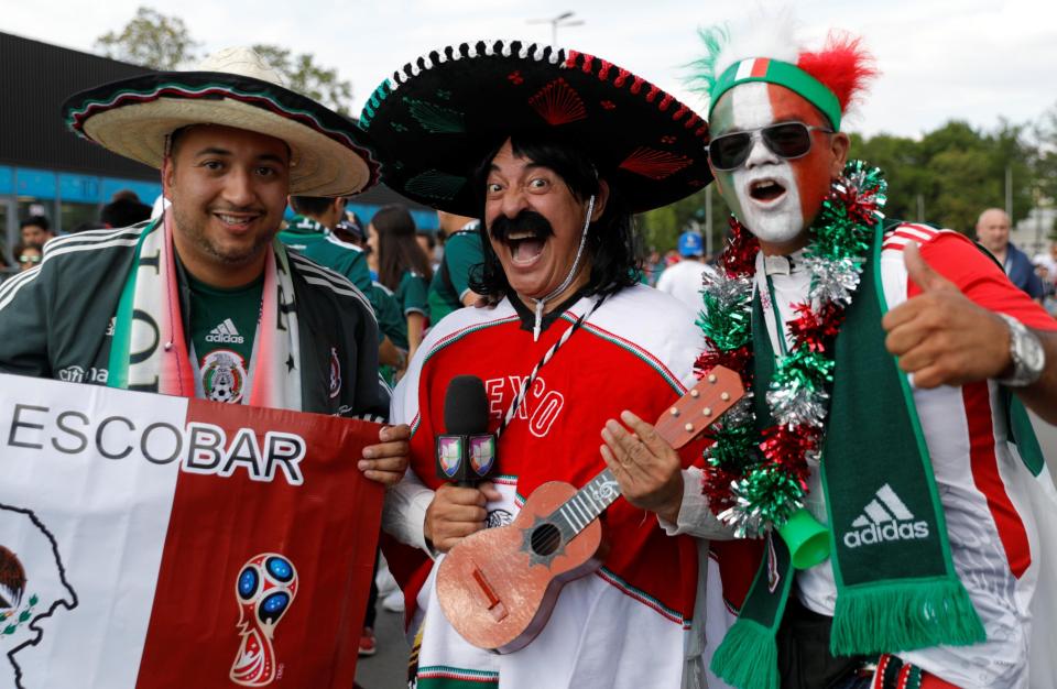  Mexcian fans outside the stadium ahead of kick-off