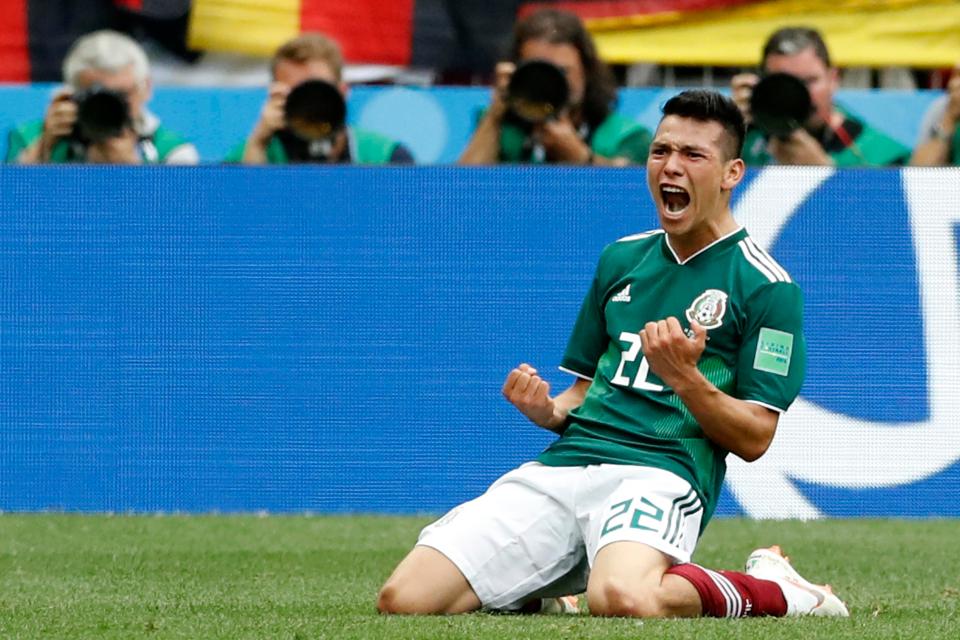  Hirving Lozano scores Mexico's winner against Germany