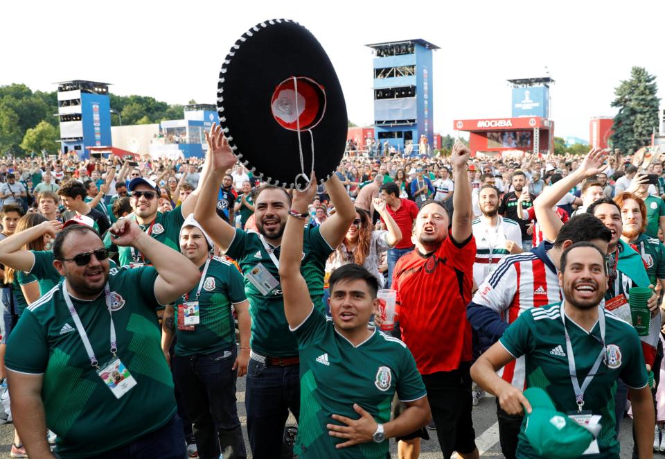  Mexico fans also went crazy inside the Moscow fan park