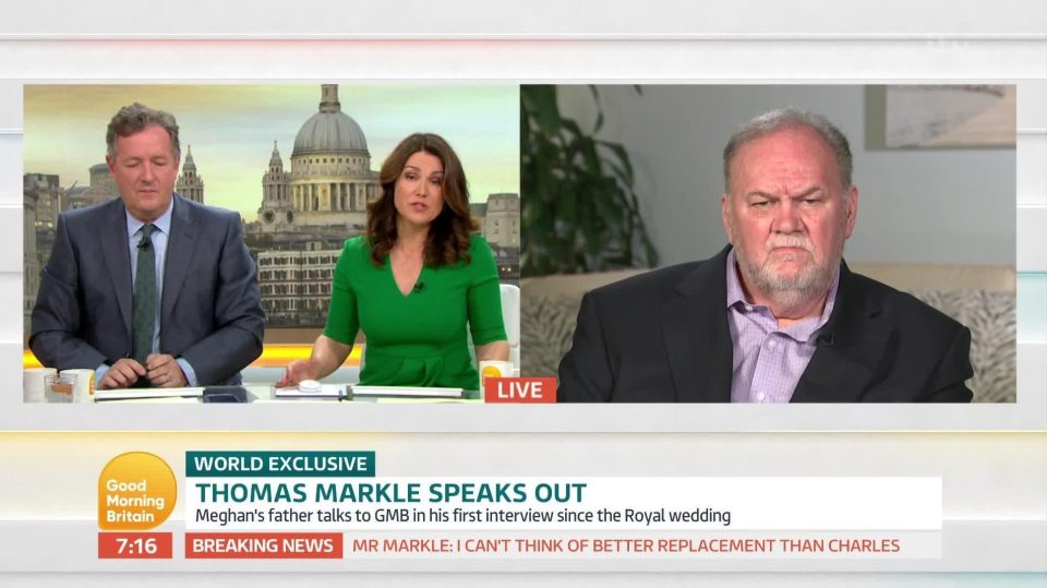  Thomas Markle told Good Morning Britain how he'd made a 'serious mistake' in staging the paparazzi photos