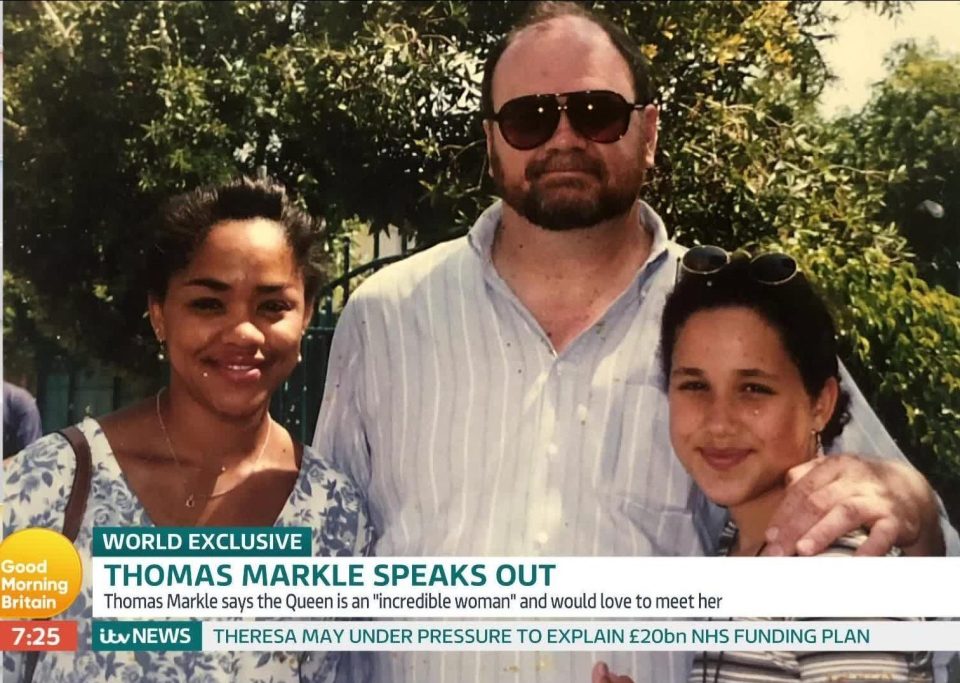  Meghan with her mum, Doria Ragland and Thomas Markle