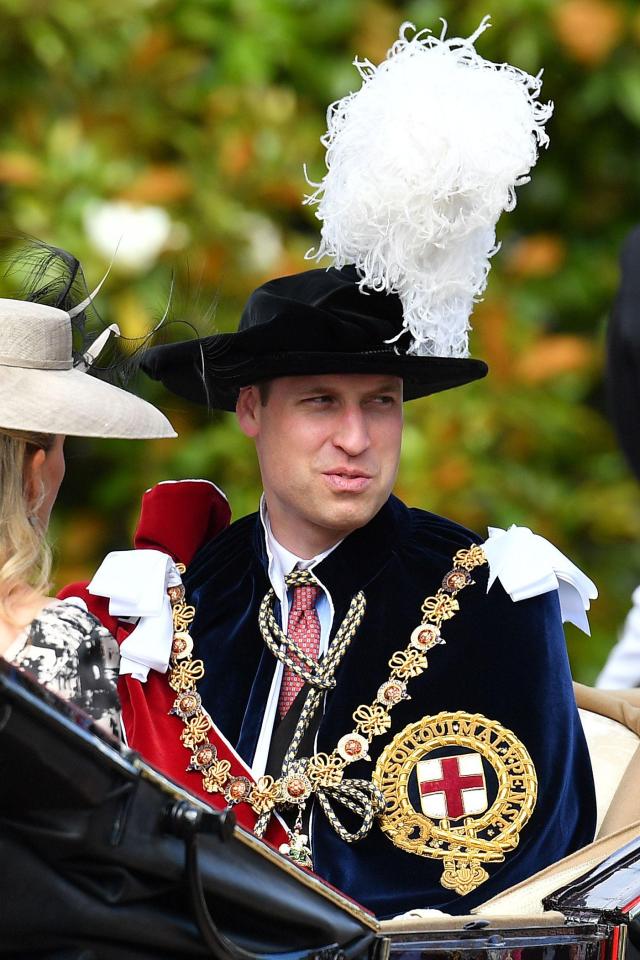  Prince William could not hide a smile as he joined the procession