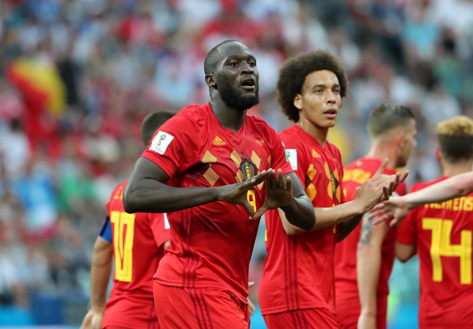  Lukaku celebrates after scoring in his second consecutive World Cup