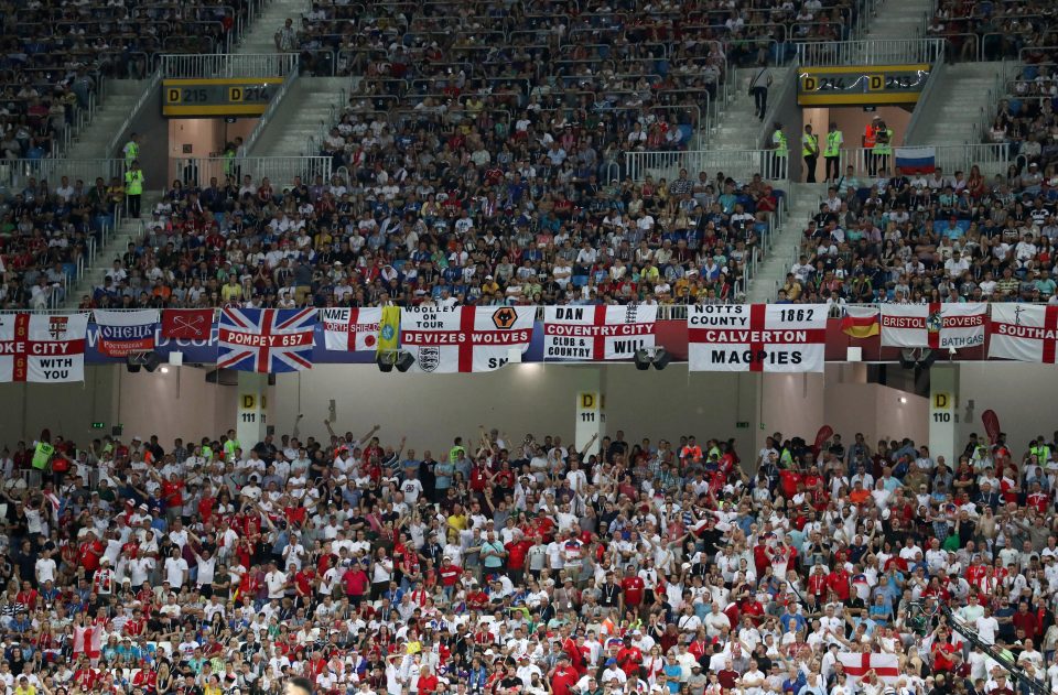 England fans were thrilled with their sides flying start in Volgograd