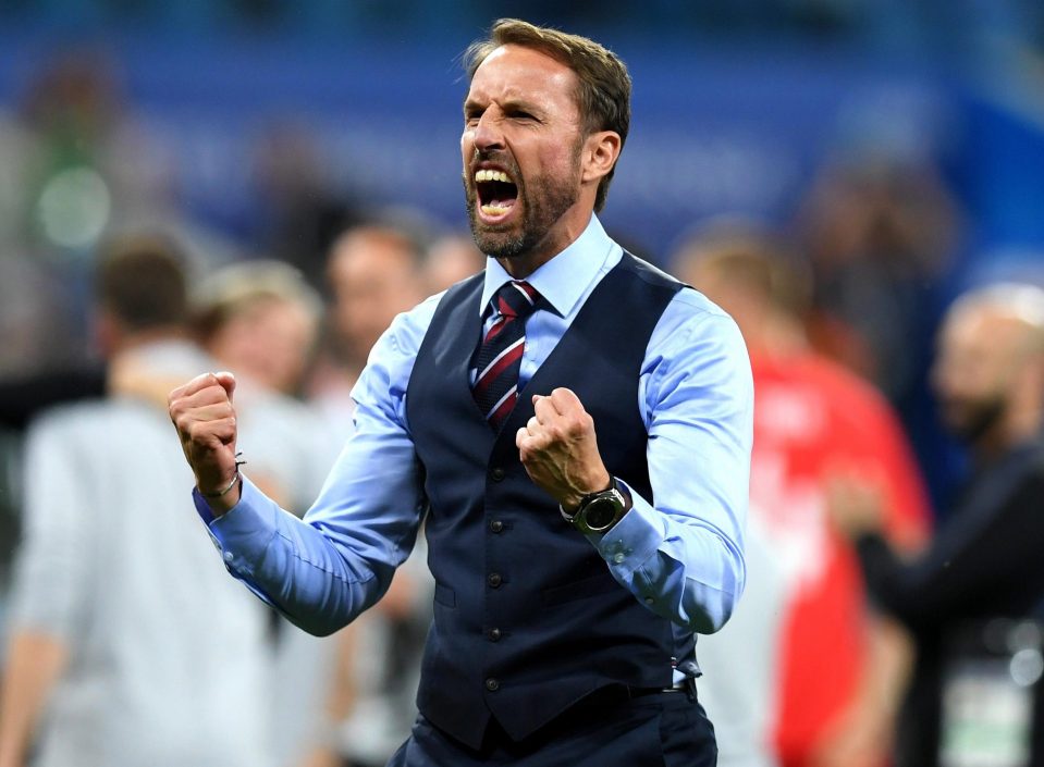 Gareth Southgate reacted with pure joy at the full-time whistle