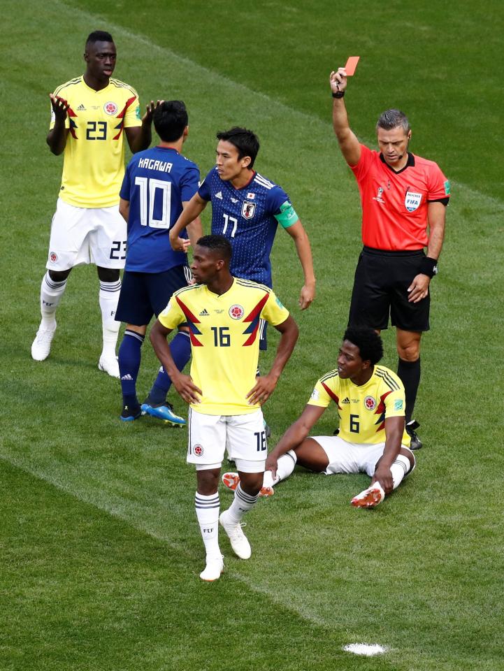  Carlos Sanchez was sent off less than three minutes into Colombia's clash with Japan, but was that the quickest red card in World Cup history?