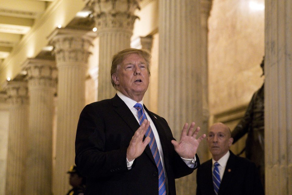  Trump arrives to Capitol Hill to address the house Republican conference about immigration