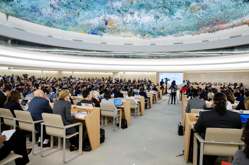  The Human Rights Council at the European headquarters of the United Nations (UNOG) in Geneva, Switzerland