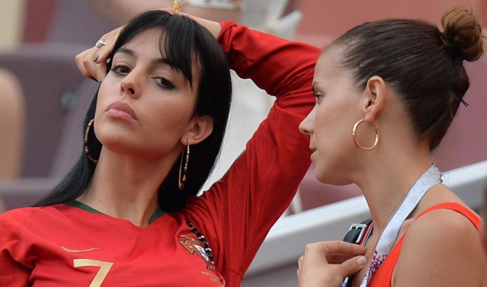  Georgina, who is Spanish, sported a Portugal shirt to support her partner Cristiano earlier today