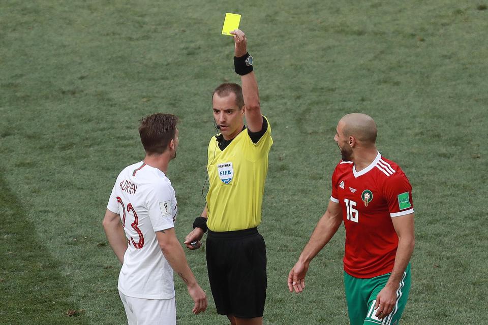  Portugal ace Adrien Silva was handed a yellow for Portugal that could prove crucial