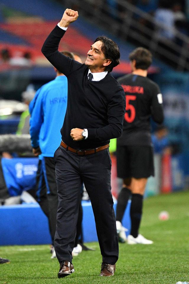  Croatia boss Zlatko Dalic celebrates Ivan Rakitic's third goal