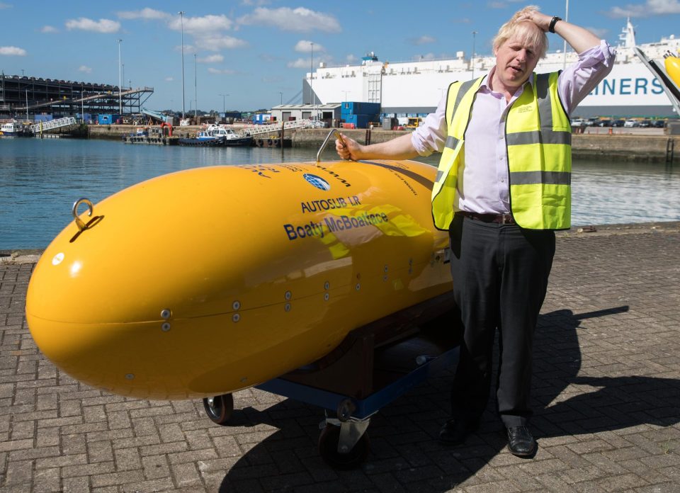  Boris Johnson met new submarine ‘Boaty McBoatface’ today as he avoided the row over Heathrow