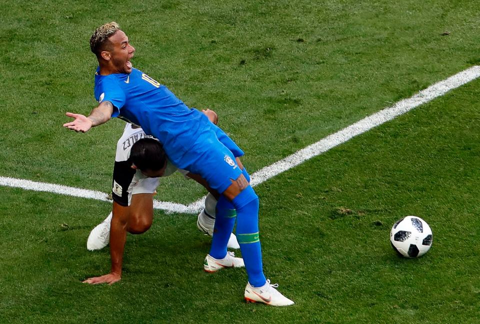  Neymar is the most fouled player at the World Cup, with 17 free-kicks awarded in his favour