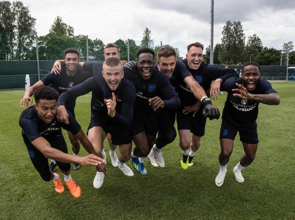  Picking up on the positive vibes from home… Jesse Lingard, Trent Alexander-Arnold, Eric Dier, Jordan Henderson, Danny Welbeck, Jack Butland, Phil Jones and Raheem Sterling