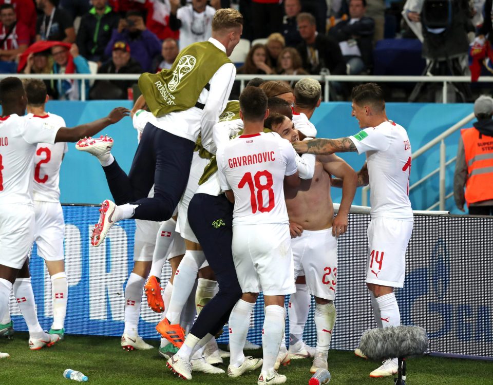  Xherdan Shaquiri's winner sparked wild celebrations from the Swiss