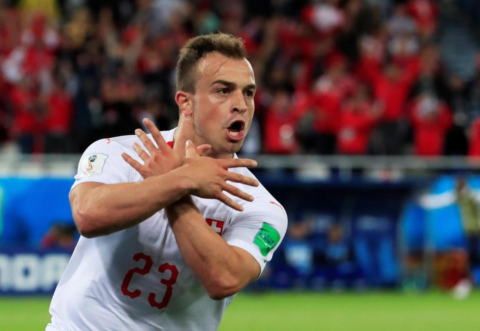  Xherdan Shaquiri netted a 90th-minute equaliser to grab Switzerland the win