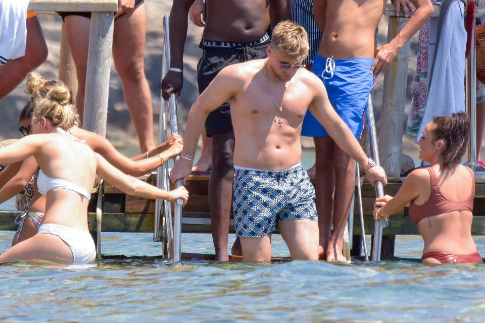  Manchester United Luke Shaw showed off his new bulky physique on a luxury yacht in Ibiza