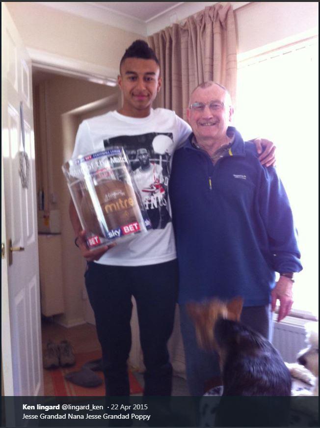  Late developer Jesse Lingard and his proud grandad Ken, a former GB powerlifter