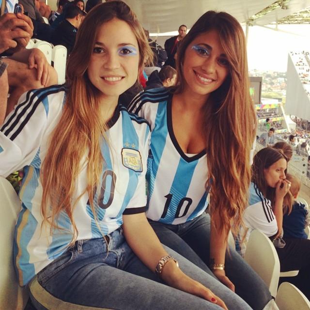 Antonella Roccuzzo, right, will be in the stands to cheer on Lionel Messi tonight