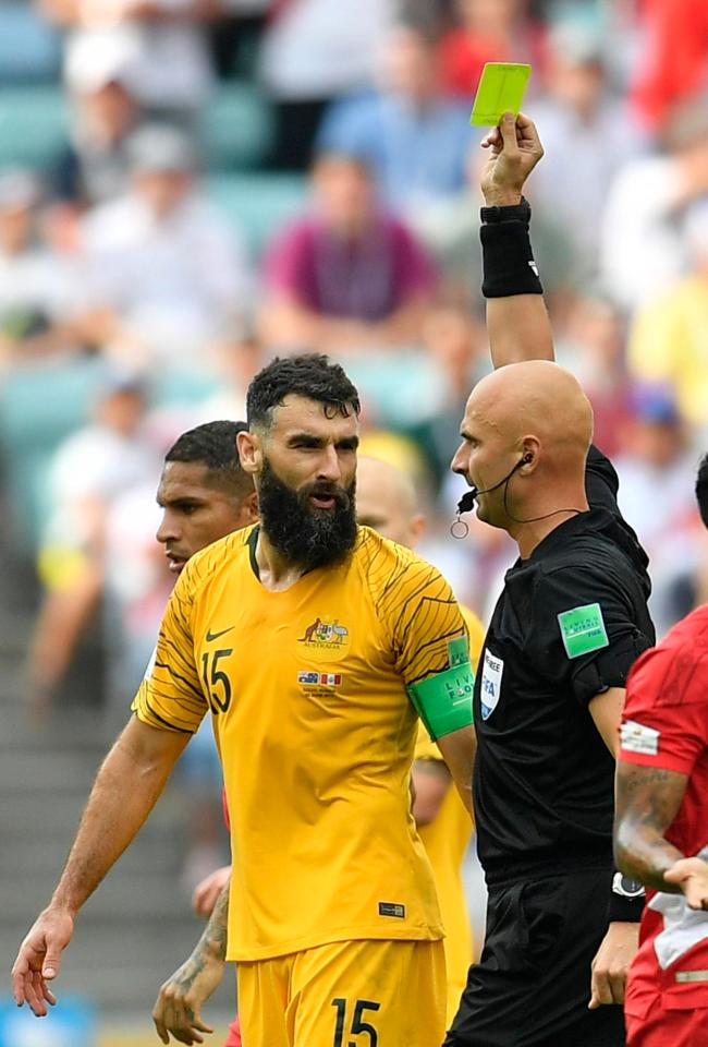 He's had a couple of good days during this World Cup - but today wasn't one of them for Australia captain Mile Jedinak 