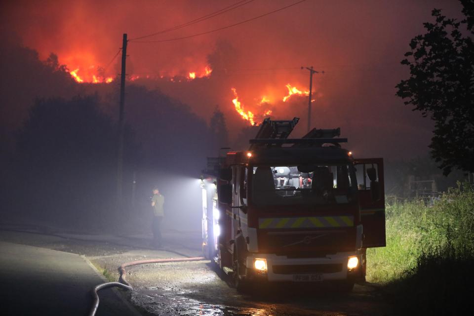 Residents were evacuated from the village of Carbrook as the moor fire inched closer to their houses