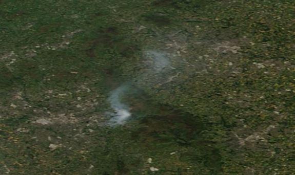 Smoke from the horror blaze can even be seen from space