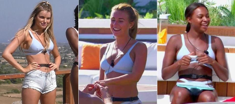  A pale blue bikini has been a hit with Dani, Samira Mighty and former Islander Hayley Hughes