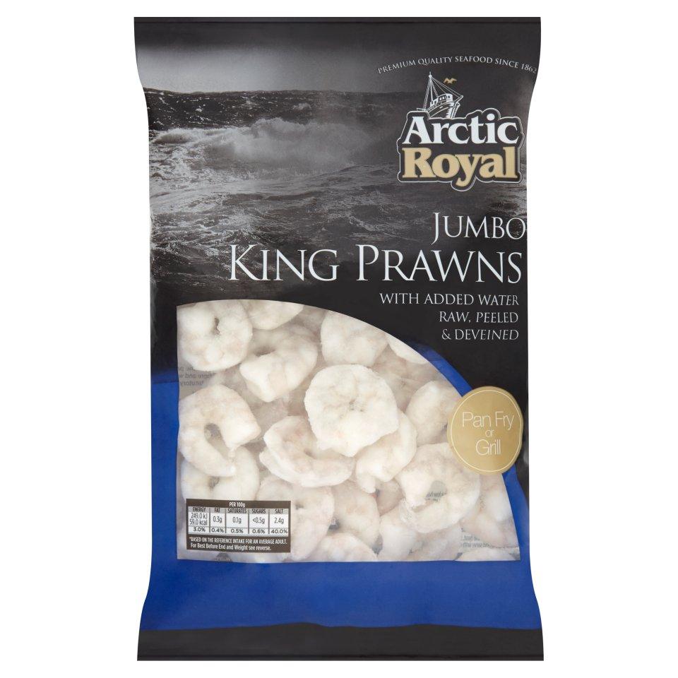  Arctic Royal raw jumbo prawns, £5