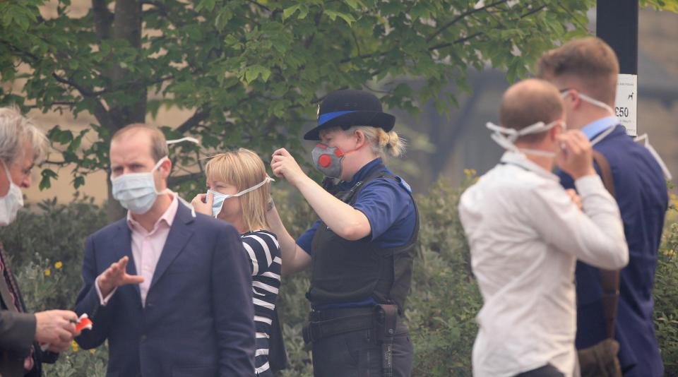 Police and civilians have been using masks to protect themselves from the smoke