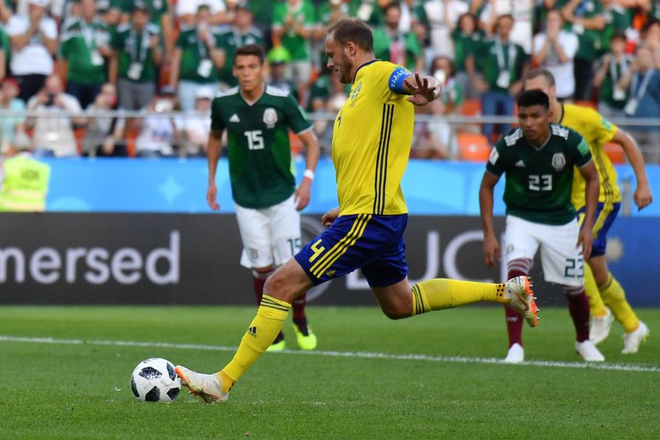  Andreas Granqvist smashes in the penalty to make it 2-0